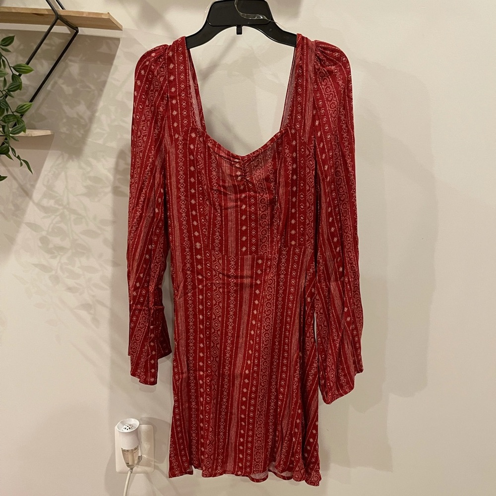 Altar’d State maroon patterned dress